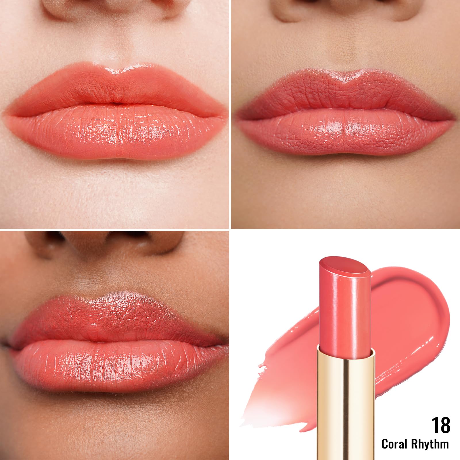 Oulac Living Coral Lipstick - Moisture Shine Hydrating Lipstick